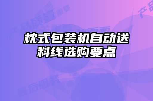 枕式包裝機(jī)自動送料線選購要點(diǎn)