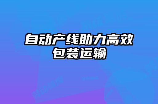 自動產(chǎn)線助力高效包裝運(yùn)輸