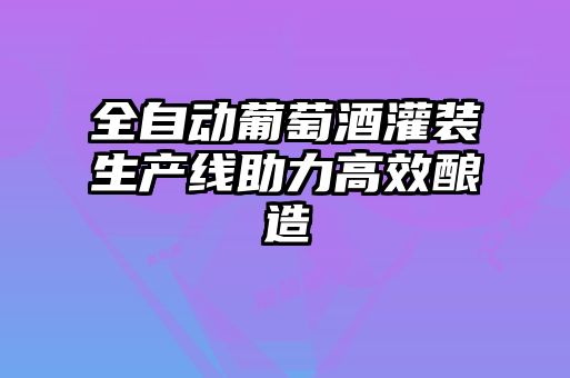 全自動葡萄酒灌裝生產線助力高效釀造